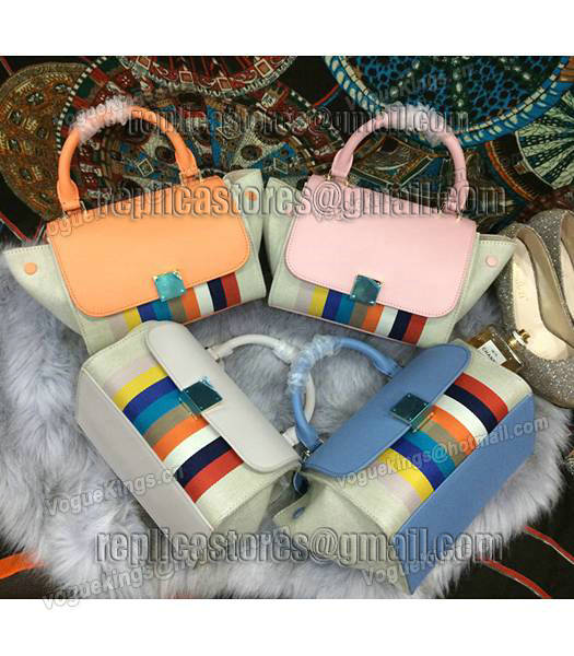 Celine Fashion Rainbow Women Top Handle Bag 8183 In Light Blue-8