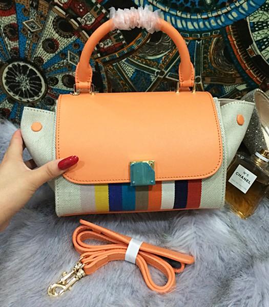 Celine Fashion Rainbow Women Top Handle Bag 8183 In Orange