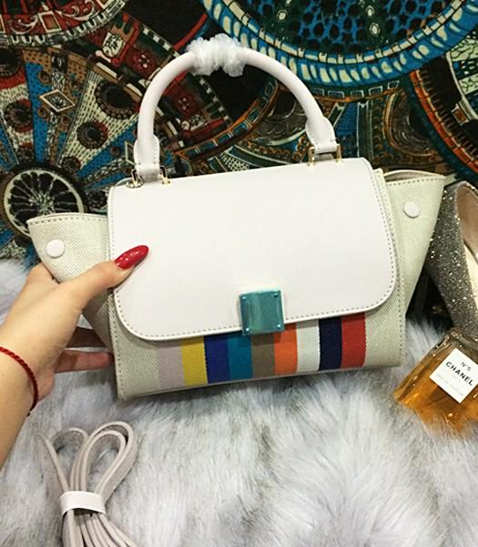 Celine Fashion Rainbow Women Top Handle Bag 8183 In White