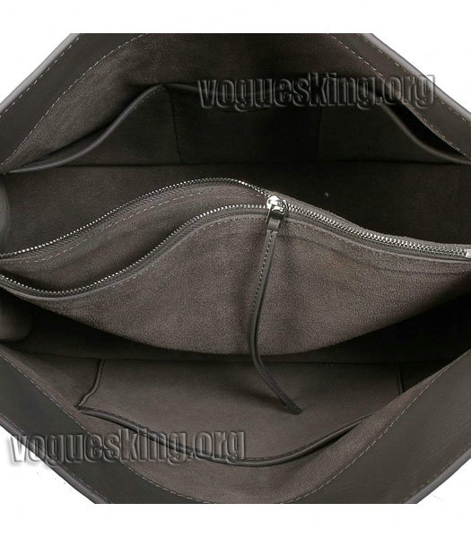 Celine Grey Imported Leather Large Shoulder Bag-6
