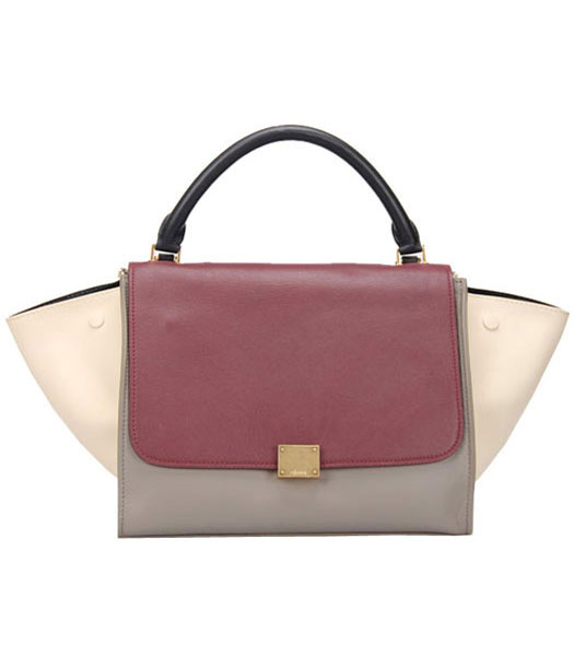 Celine GreyWine Red Original Leather Handbag
