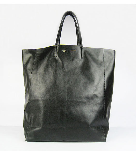 Celine Lambskin Tote Bag Black Leather