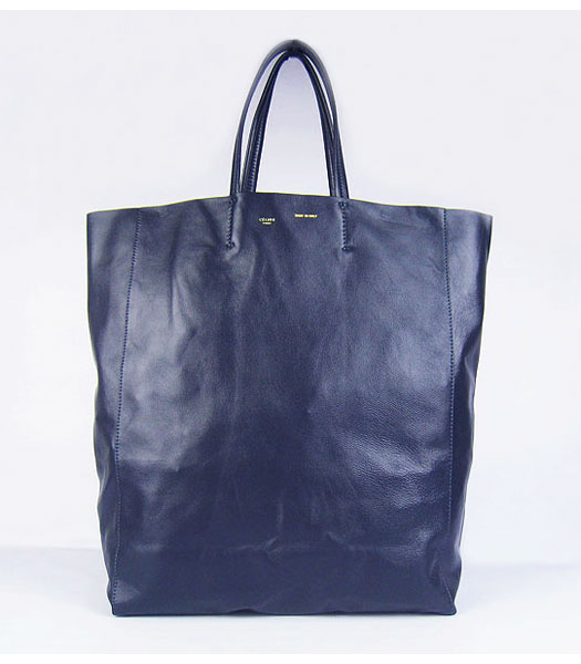 Celine Lambskin Tote Bag Dark Blue Leather