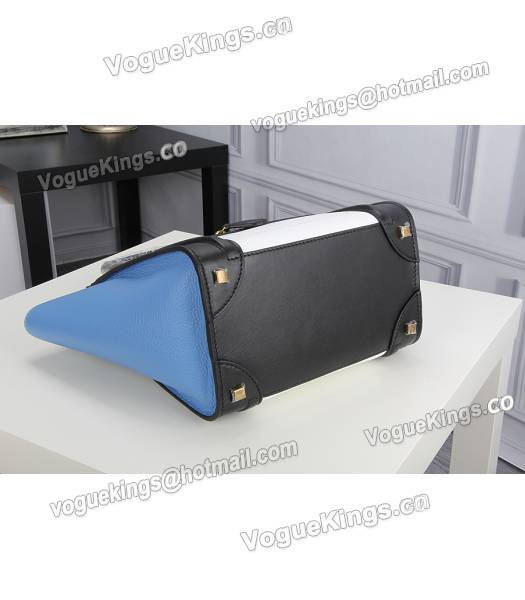 Celine Mini 26cm Small Tote Bag Blue&White&Black Leather-2