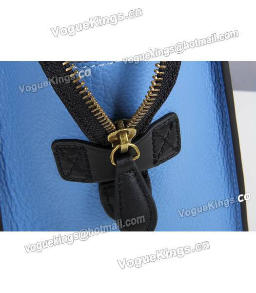 Celine Mini 26cm Small Tote Bag Blue&White&Black Leather-7