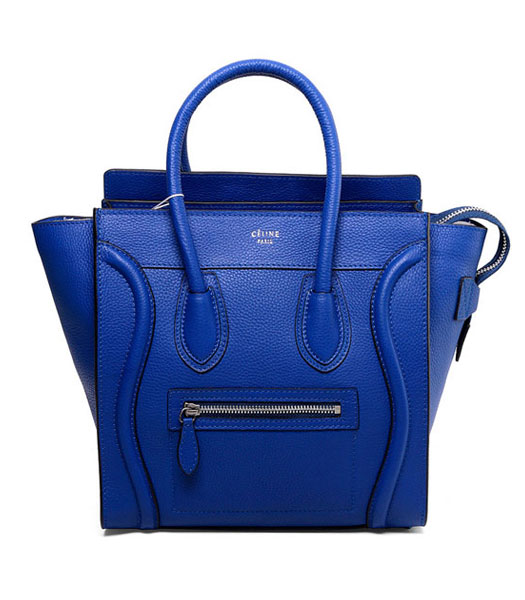 Celine Mini 26cm Small Tote Bag Dark Blue Litchi Pattern Imported Leather