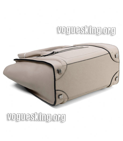 Celine Mini 26cm Small Tote Bag Light Khaki Litchi Pattern Imported Leather-3
