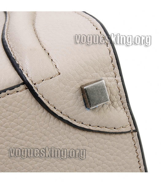 Celine Mini 26cm Small Tote Bag Light Khaki Litchi Pattern Imported Leather-4