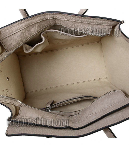 Celine Mini 26cm Small Tote Bag Light Khaki Litchi Pattern Imported Leather-6