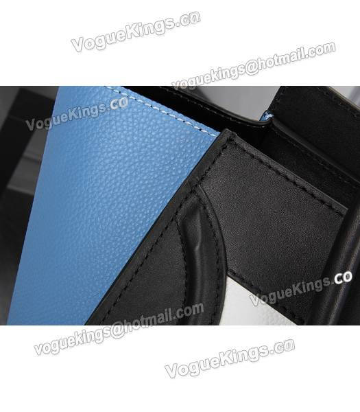 Celine Mini 30cm Classic Tote Bag Blue&White&Black Leather-2