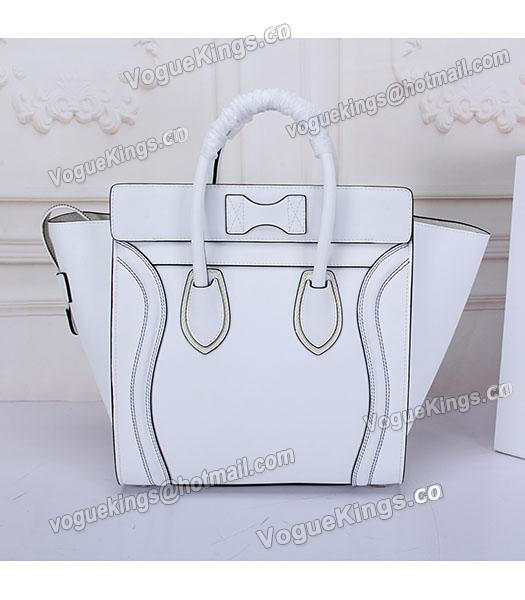 Celine Mini 30cm Classic Tote Bag White Leather-2
