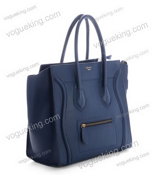 Celine Mini 30cm Dark Blue Imported Leather Medium Tote Bag-1