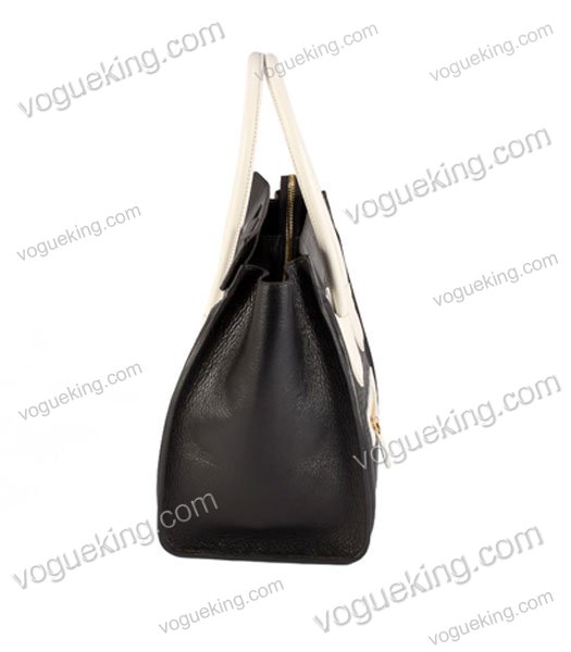 Celine Mini 30cm Medium Tote Bag Black Popo Lambskin With Calfskin-2