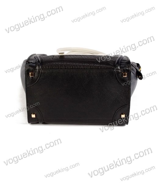 Celine Mini 30cm Medium Tote Bag Black Popo Lambskin With Calfskin-5