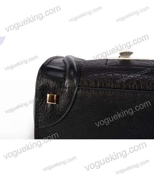 Celine Mini 30cm Medium Tote Bag Black Popo Lambskin With Calfskin-6