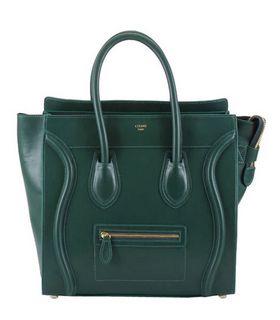 Celine Mini 30cm Medium Tote Bag Dark Green Imported Leather