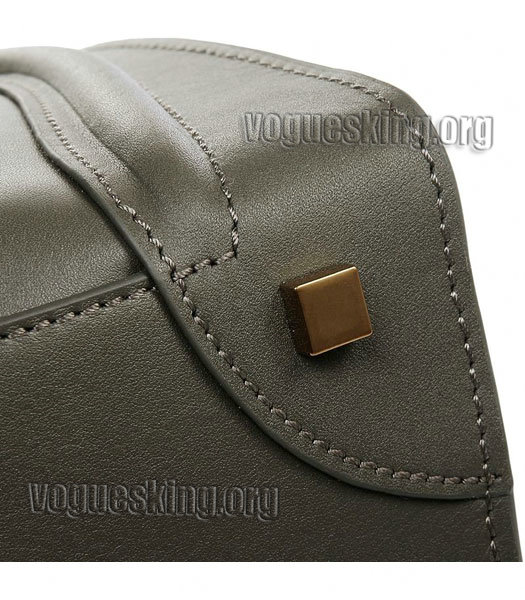 Celine Mini 30cm Medium Tote Bag Dark Green Imported Leather-4