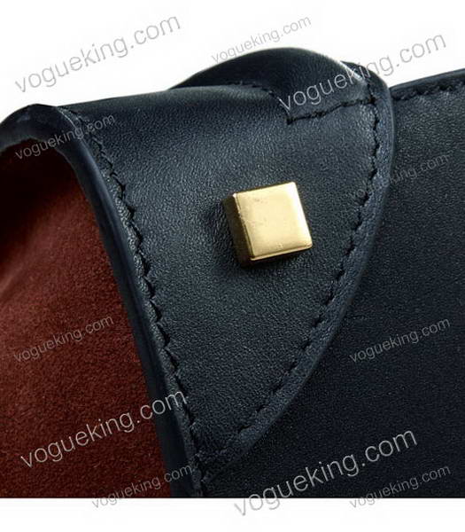Celine Mini 30cm Medium Tote Bag White Suede With Black Imported Leather-4