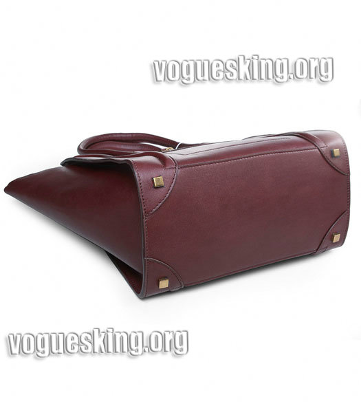 Celine Mini 30cm Medium Tote Bag Wine Red Imported Leather-3