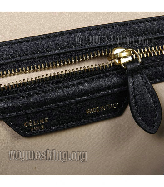 Celine Mini 30cm Sky Blue/Dark Green Suede With Black Original Leather Tote Bag-5
