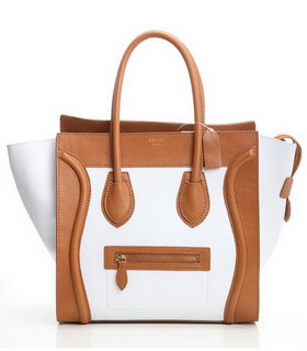 Celine Mini 30cm WhiteApricot Imported Leather Medium Tote Bag