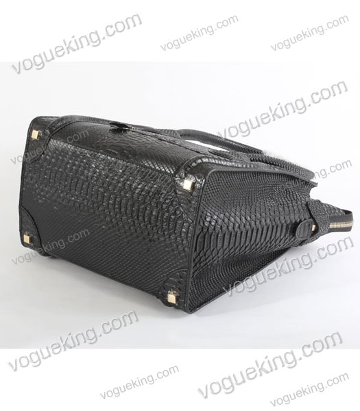 Celine Mini 33cm Large Tote Bag Black Snake Veins Calfskin-4