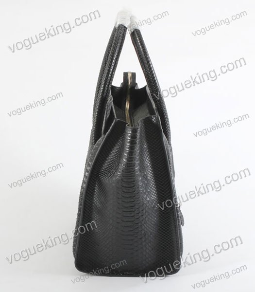 Celine Mini 33cm Large Tote Bag Black Snake Veins Calfskin-5