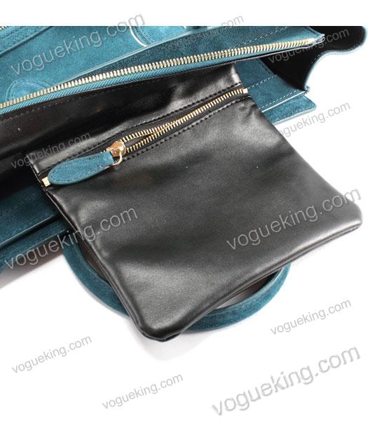 Celine Mini 33cm Large Tote Bag Dark Green Suede Leather-5