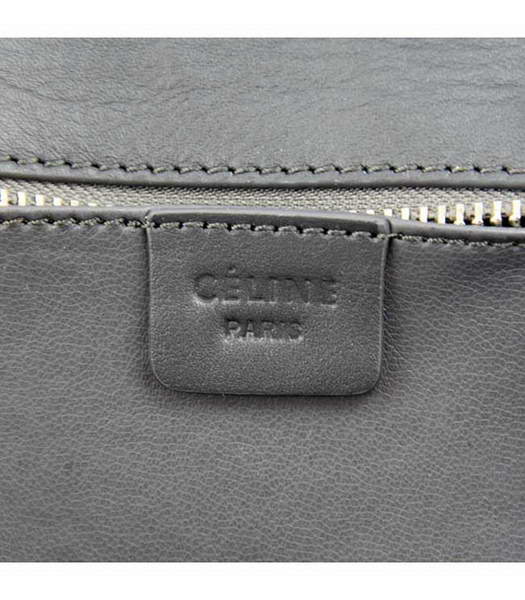 Celine Mini Smile Face Apricot Calfskin Leather with Black Suede Tote Handbag-6