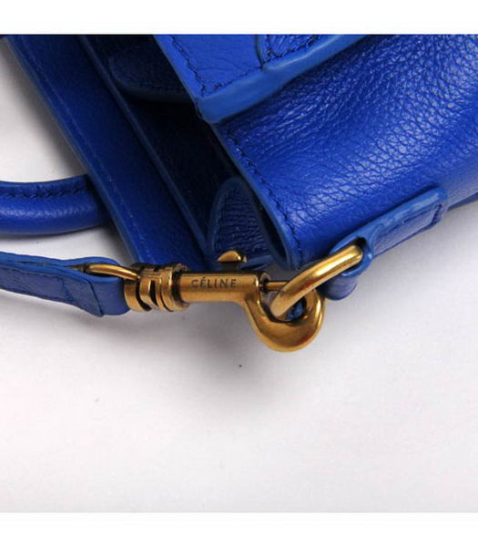 Celine Mini Smile Face Blue Calfskin Leather Tote Handbag-4