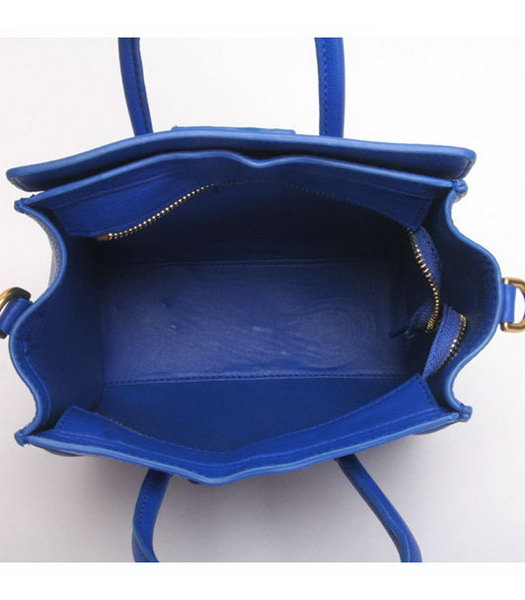 Celine Mini Smile Face Blue Calfskin Leather Tote Handbag-6