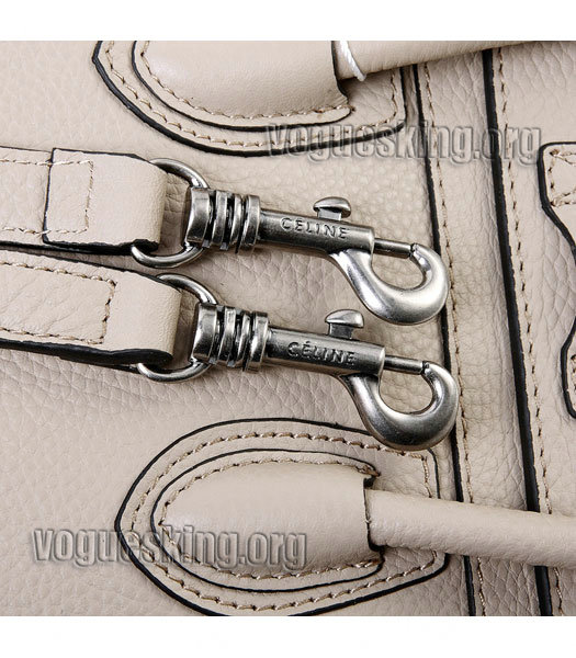 Celine Nano 20cm Small Tote Bag Light Khaki Litchi Pattern Imported Leather-5