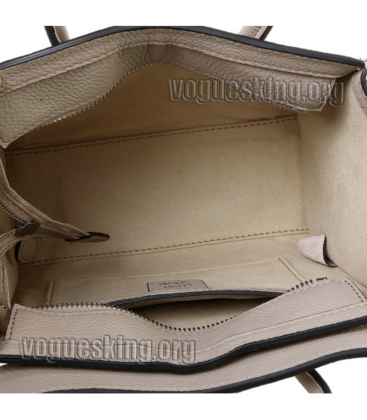 Celine Nano 20cm Small Tote Bag Light Khaki Litchi Pattern Imported Leather-6