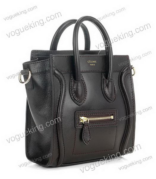 Celine Nano 20cm Small Tote Handbag Dark Coffee Leather-1