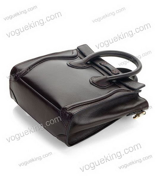 Celine Nano 20cm Small Tote Handbag Dark Coffee Leather-3