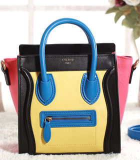 Celine Nano 20cm Small Tote Handbag Yellow/Black/Blue/Red Leather