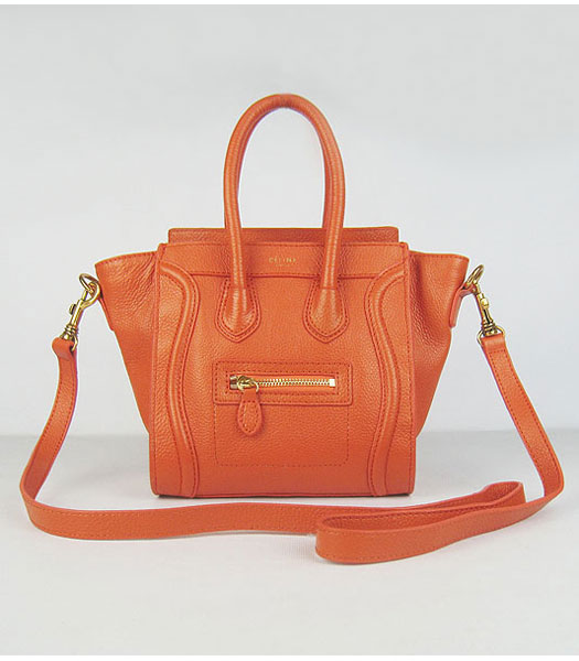 Celine New Fashion Tote Messenger Bag Orange Calfskin Leather