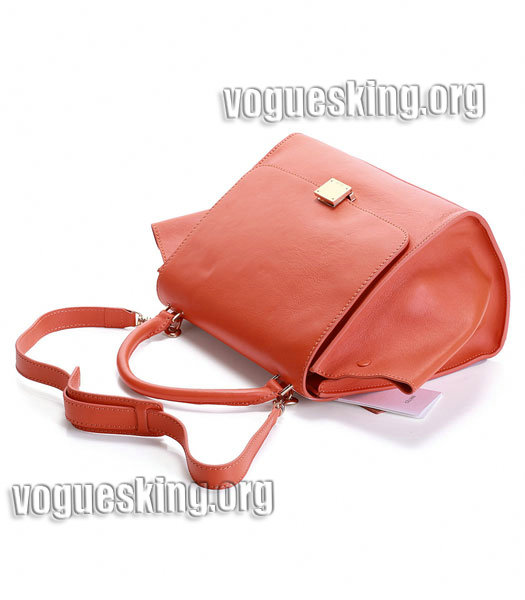 Celine Orange Leather Stamped Trapeze Bag-2