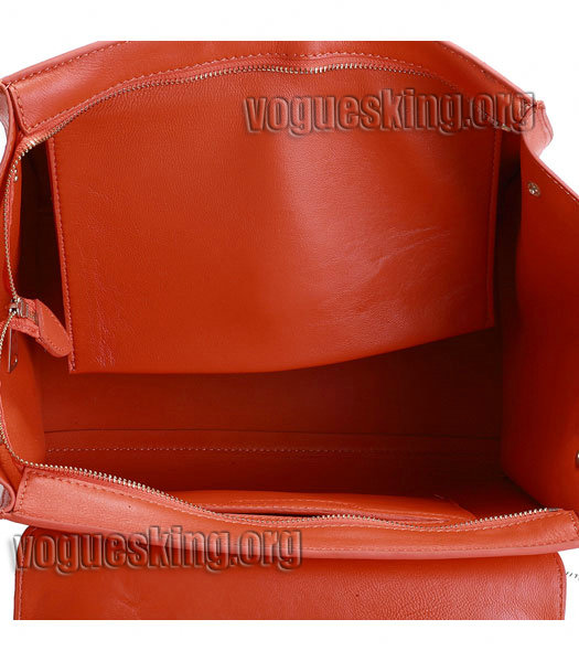 Celine Orange Leather Stamped Trapeze Bag-5