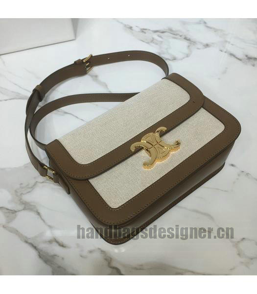 Celine Original Canvas With Brown Leather TRIOMPHE Small Bag-3