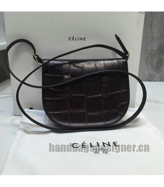 Celine Original Croc Veins Small Crossbody Bag Coffee-3