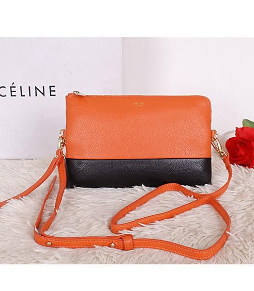 Celine Original Leather Shoulder Bag 5924 In Orange/Black