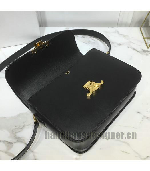 Celine Original Leather TRIOMPHE Crossbody Bag Black-4