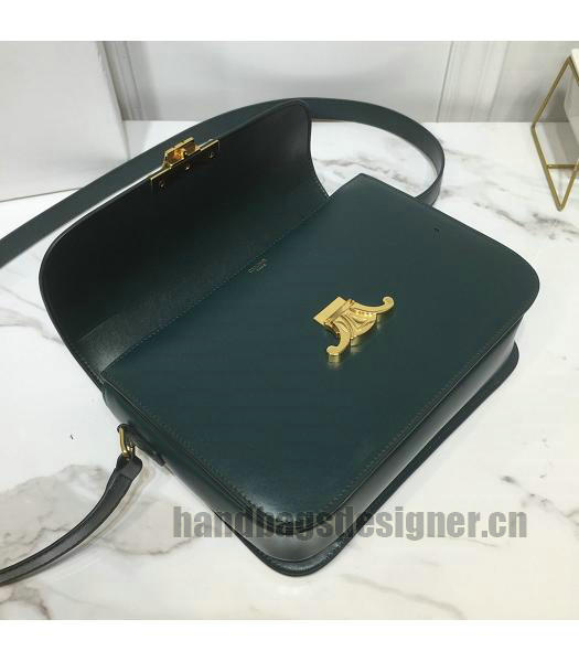 Celine Original Leather TRIOMPHE Crossbody Bag Dark Green-3