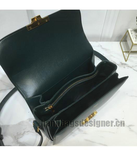 Celine Original Leather TRIOMPHE Crossbody Bag Dark Green-4