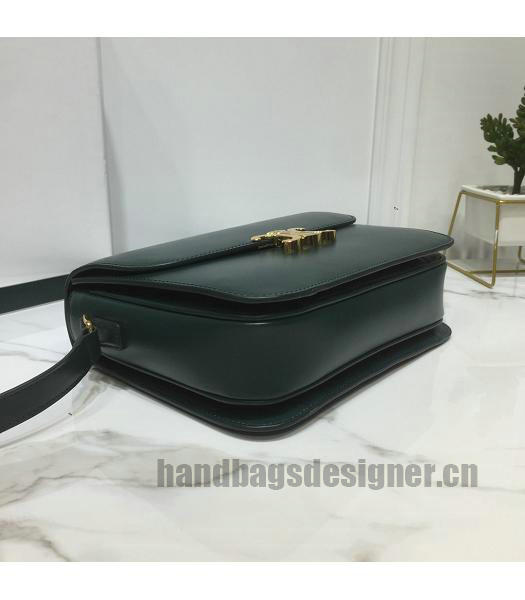 Celine Original Leather TRIOMPHE Crossbody Bag Dark Green-6
