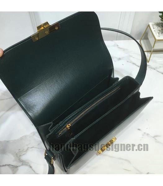 Celine Original Leather TRIOMPHE Small Crossbody Bag Dark Green-5