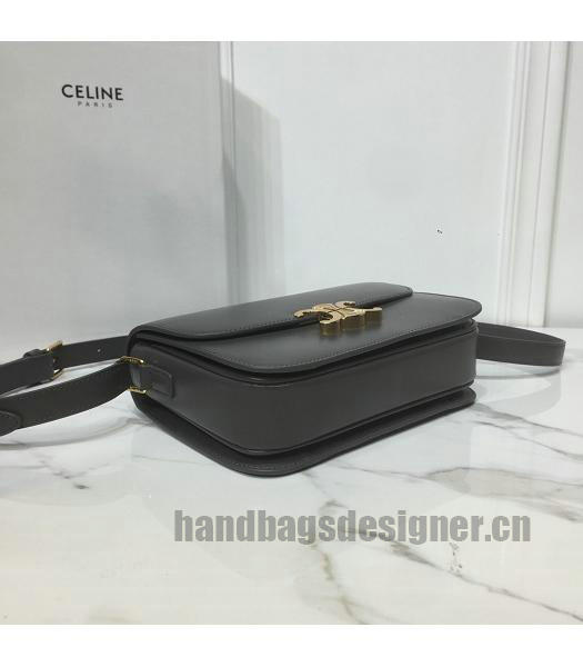 Celine Original Leather TRIOMPHE Small Crossbody Bag Dark Grey-7