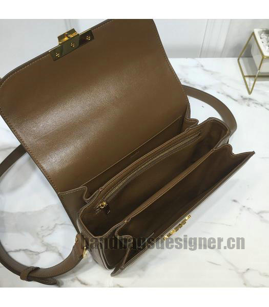 Celine Original Leather TRIOMPHE Small Crossbody Bag Khaki-5