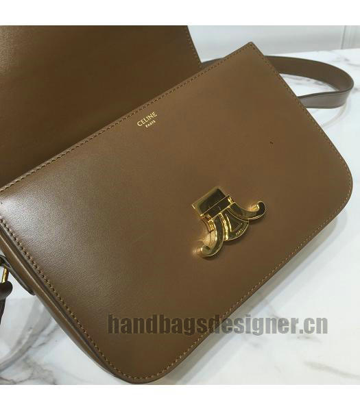 Celine Original Leather TRIOMPHE Small Crossbody Bag Khaki-6